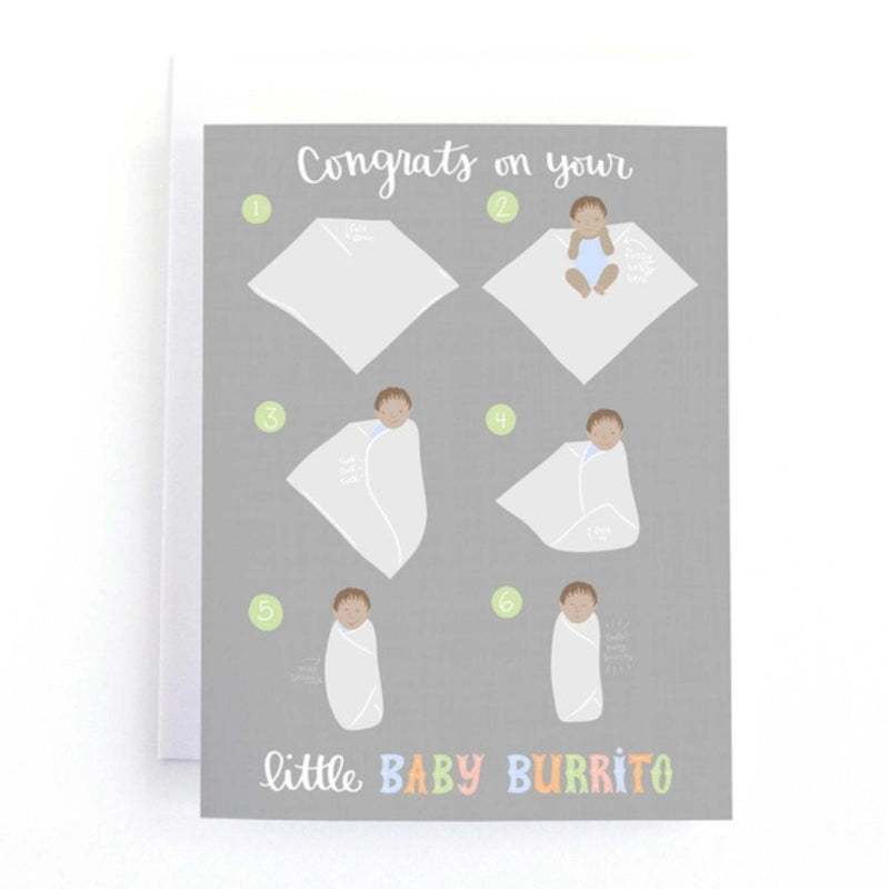 "Congrats on your little Baby Burrito" Baby Greeting Card