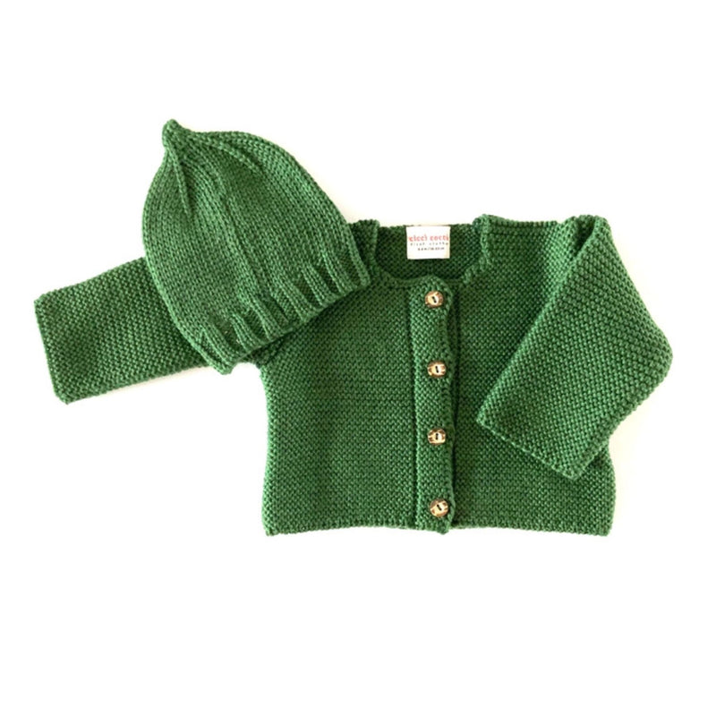 Merino Wool Newborn - Cardigan + Cap Set