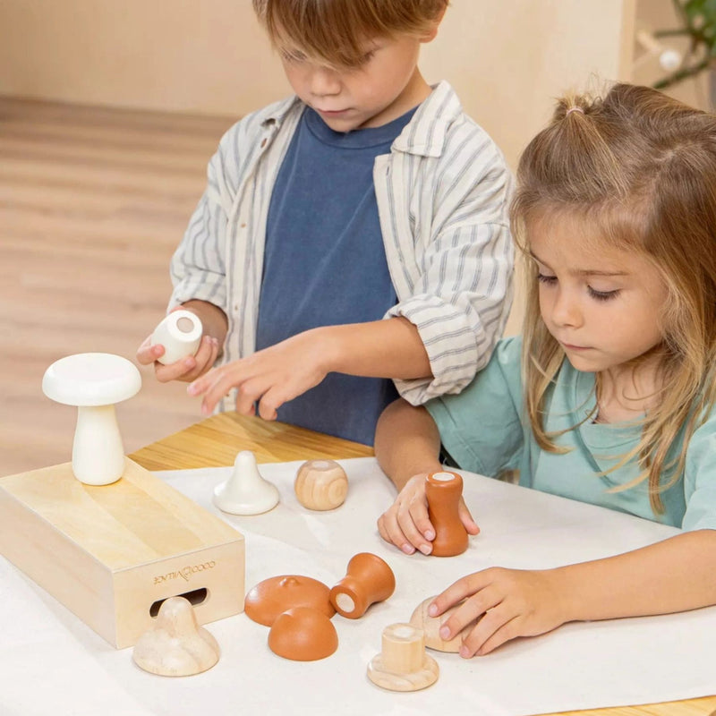 Wooden Mushrooms Playset
