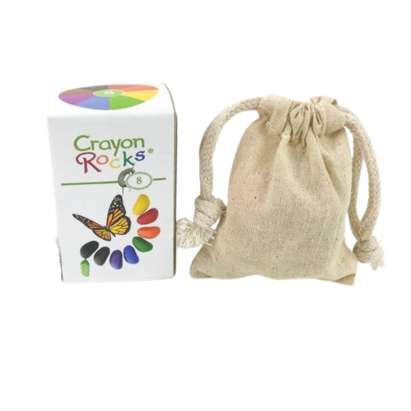 8 Colours Rock Crayons in Muslin Bag