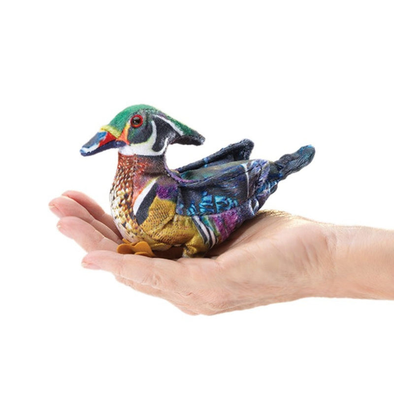 Mini Wood Duck Finger Puppet