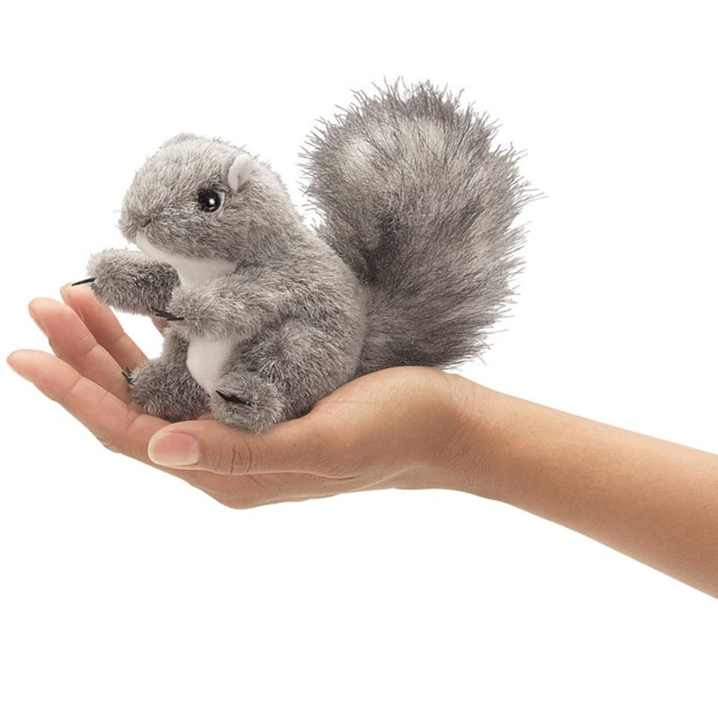Mini Gray Squirrel Finger Puppet