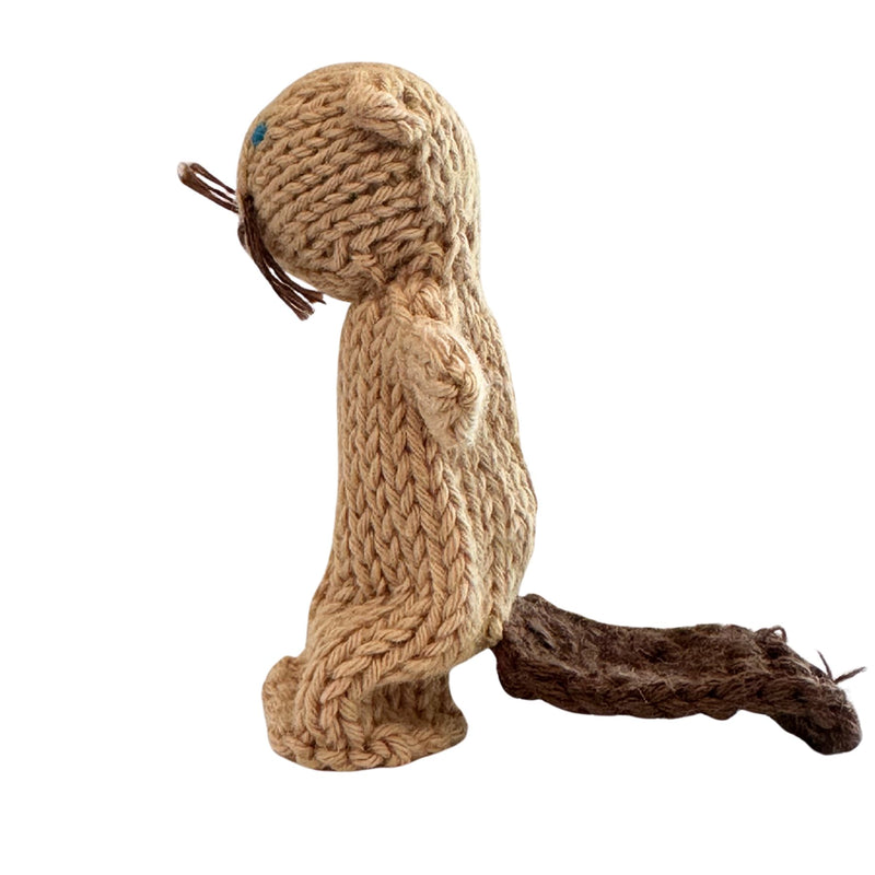 Organic Cotton Finger Puppet - Beaver
