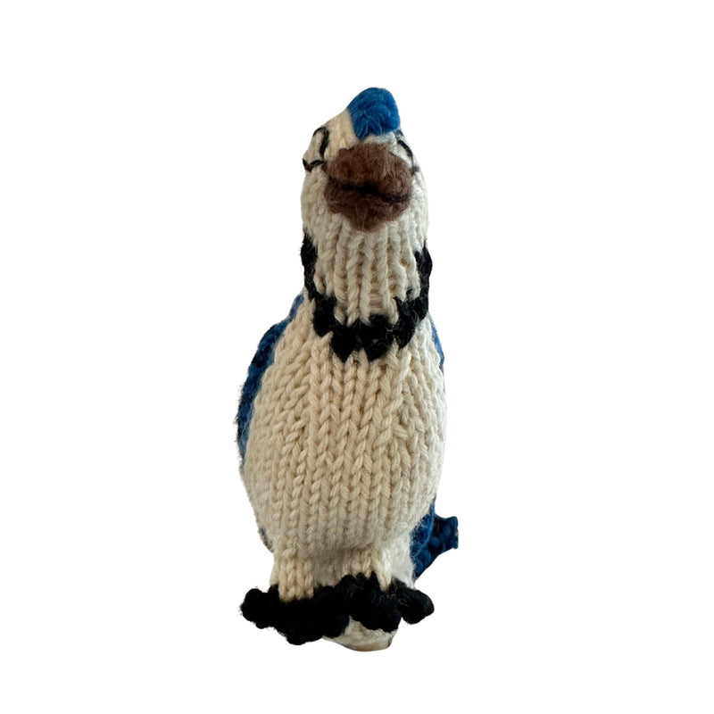 Organic Cotton Finger Puppet - Blue Jay