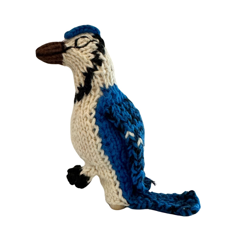 Organic Cotton Finger Puppet - Blue Jay
