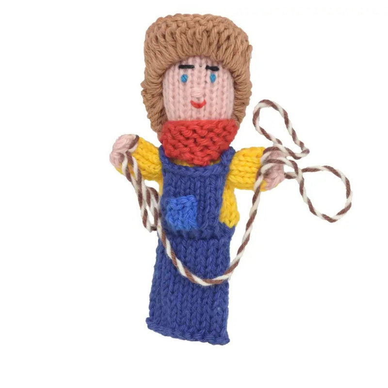 Organic Cotton Finger Puppet - Cowboy