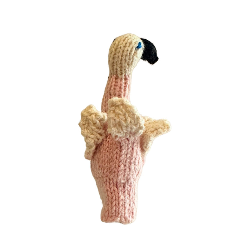 Organic Cotton Finger Puppet - Flamingo