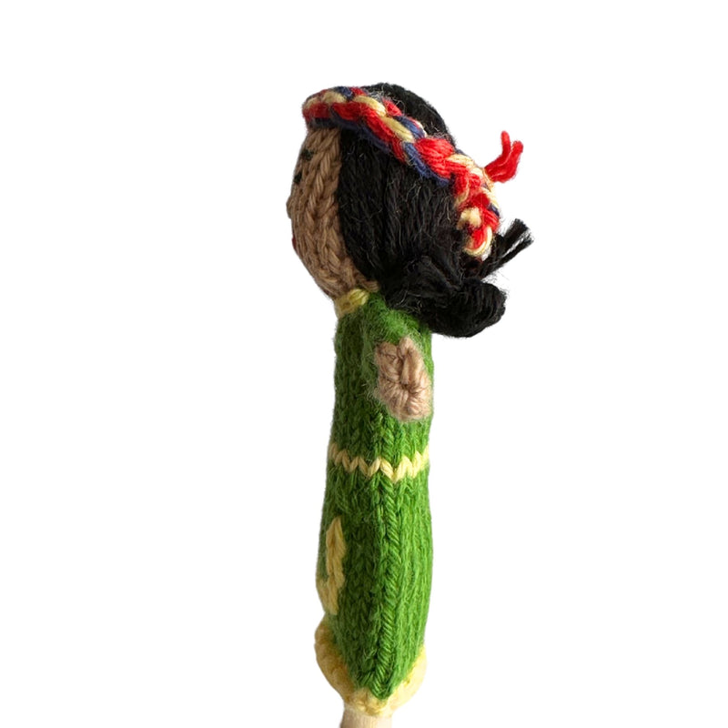 Organic Cotton Finger Puppet - North American Indian Girl