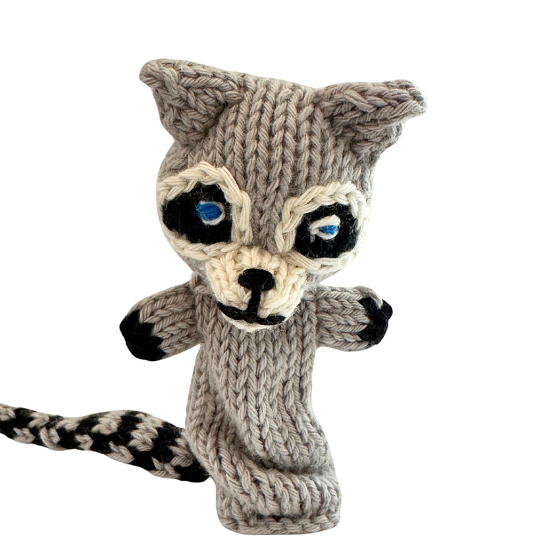 Organic Cotton Finger Puppet - Raccoon