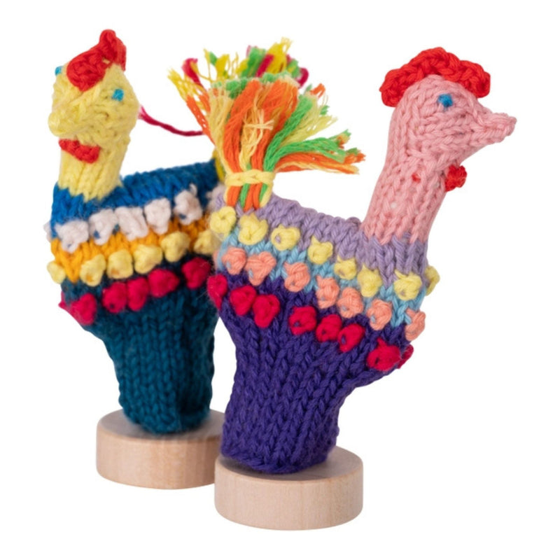 Organic Cotton Finger Puppet - Rooster