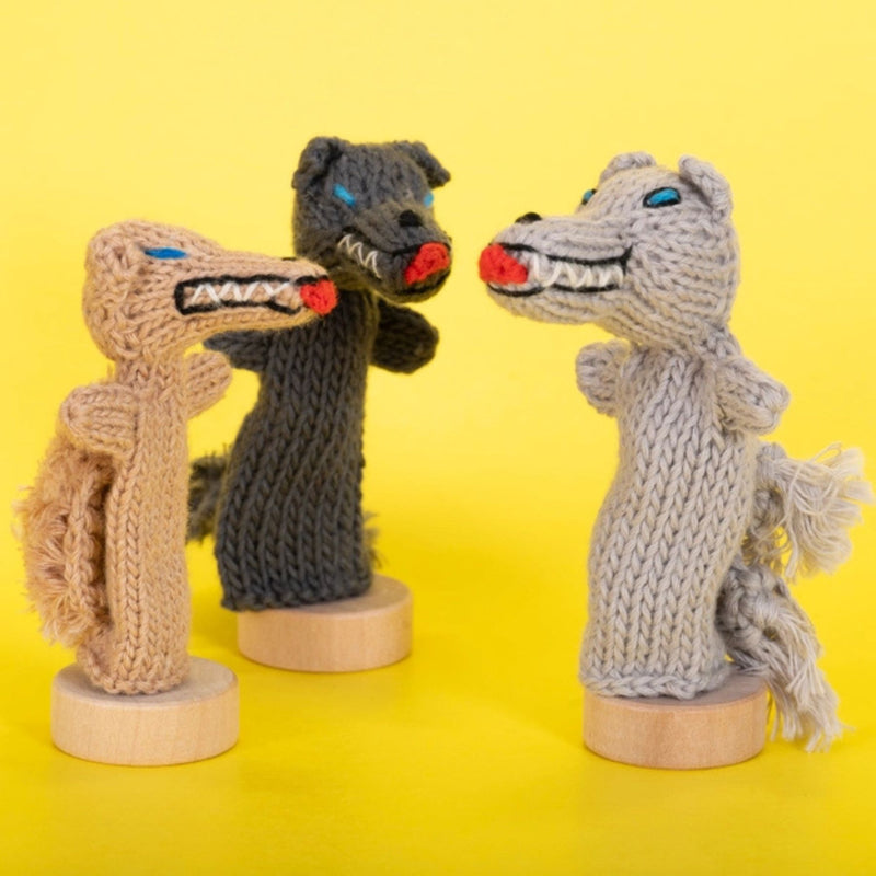 Organic Cotton Finger Puppet - Wolf