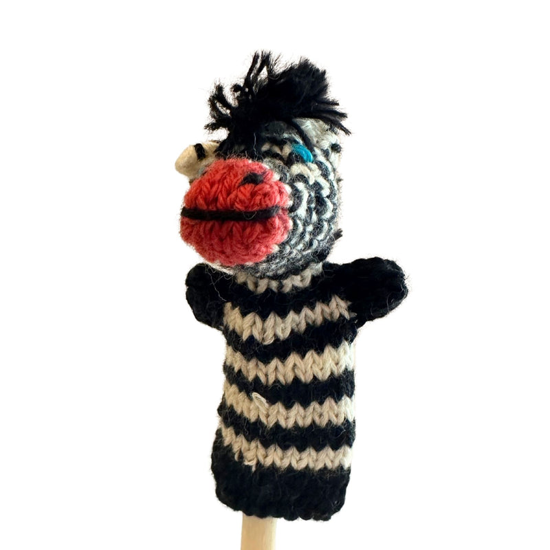 Organic Cotton Finger Puppet - Zebra