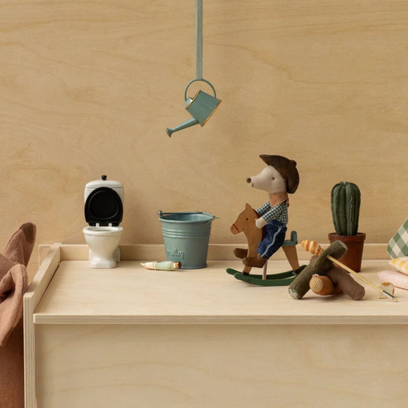 Cowboy Mouse on Rocking Horse, Little Brother with Manget Hands