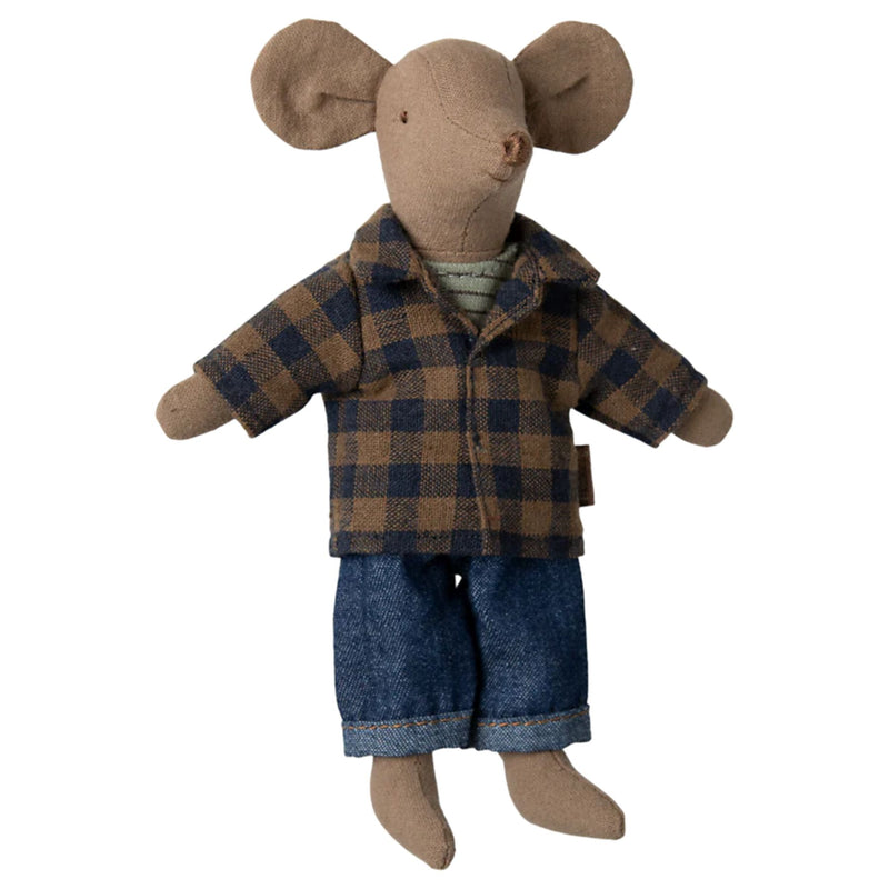 Brown Checked Shirt and Pants, Dad Mouse