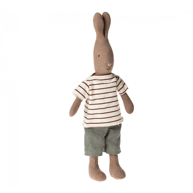 Rabbit Size 2, Brown - Striped Blouse + Pants