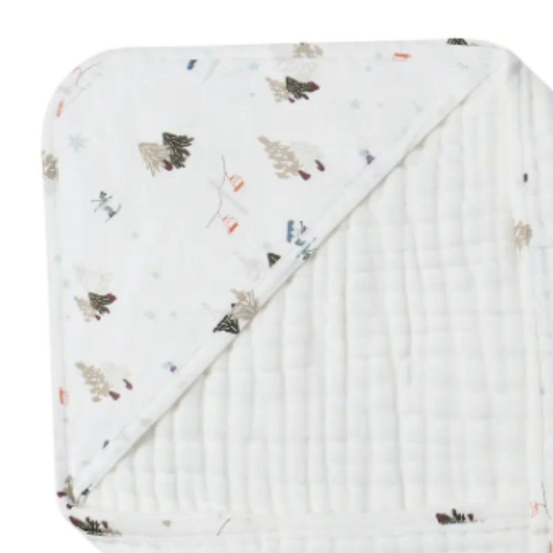 9-Layer Organic Cotton Muslin Hooded Baby Bath Towel