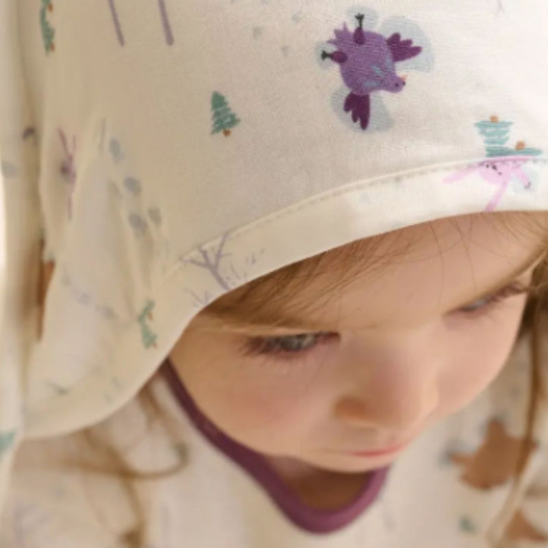 9-Layer Organic Cotton Muslin Hooded Baby Bath Towel