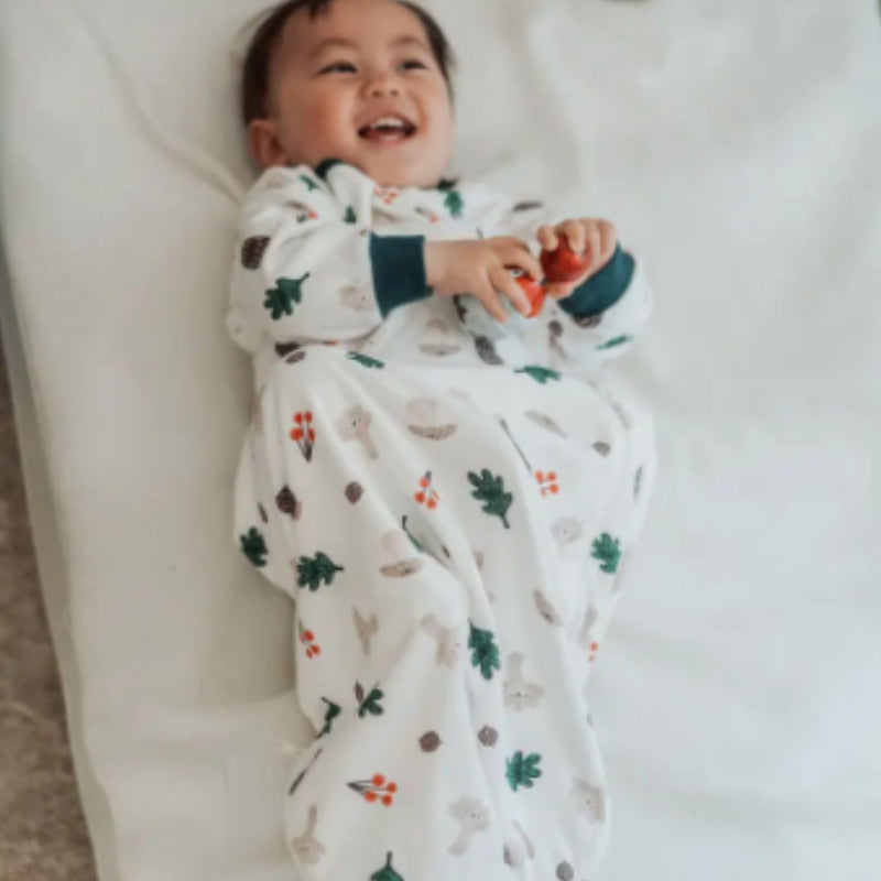 Organic Cotton Removable Sleeve Sleep Bag 1.0 Tog - Forest Forage