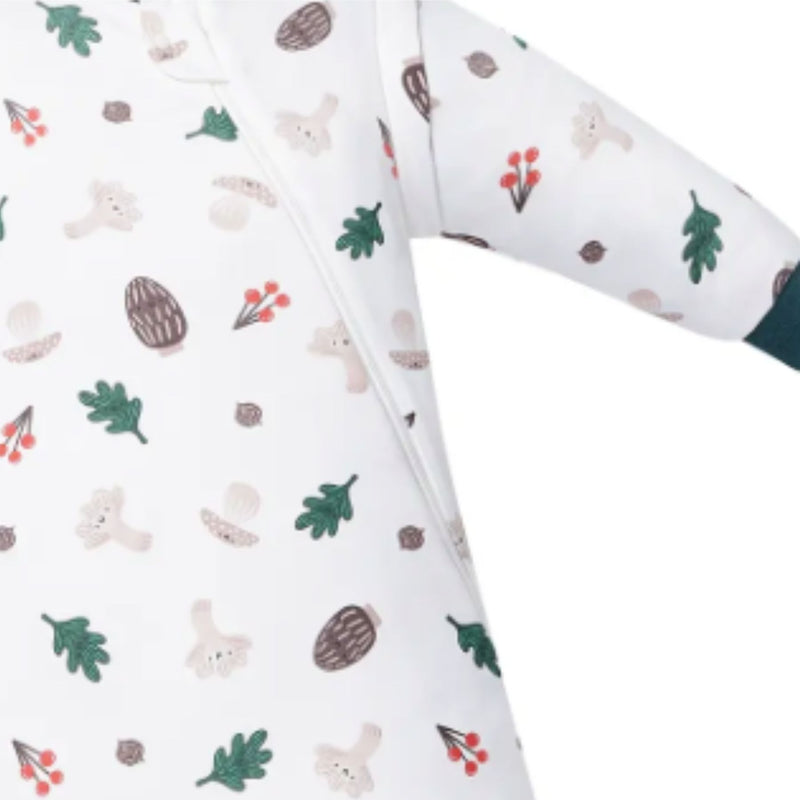 Organic Cotton Removable Sleeve Sleep Bag 1.0 Tog - Forest Forage