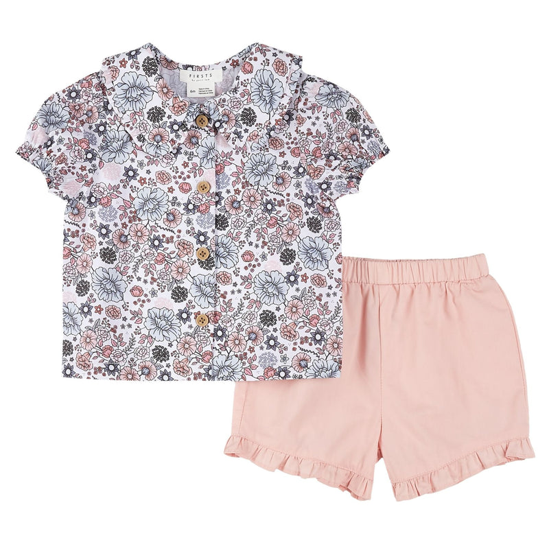 Vintage Flowers Poplin Shirt Set