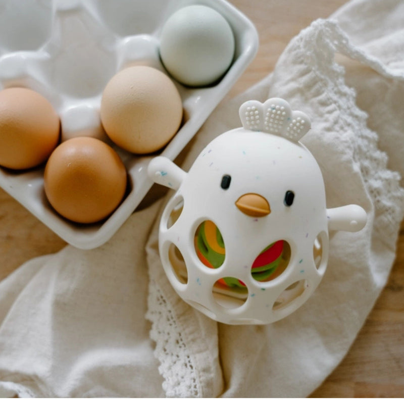 Silicone Clucky Chew + Rattle Buddy