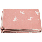 David Fussenegger Juwel Kids Flannel Blanket - Horses Allover-Simply Green Baby