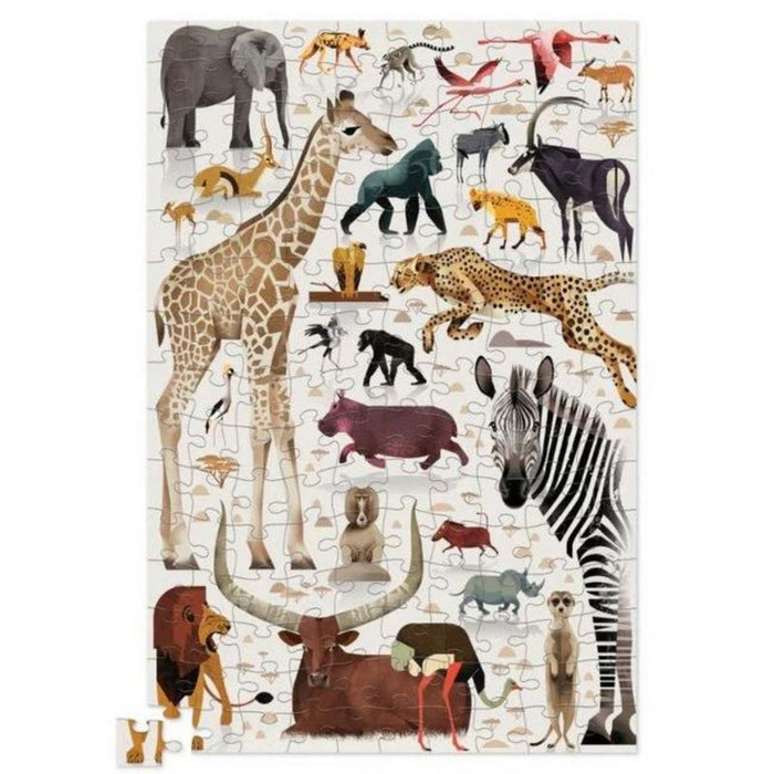 African Animals Puzzle in Tin Box