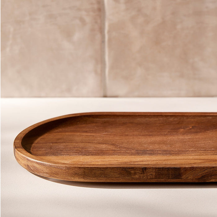 Acacia Wood Oval Serving Tray