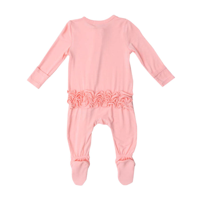 Bamboo 2 Way Ruffle Back Zipper Footie