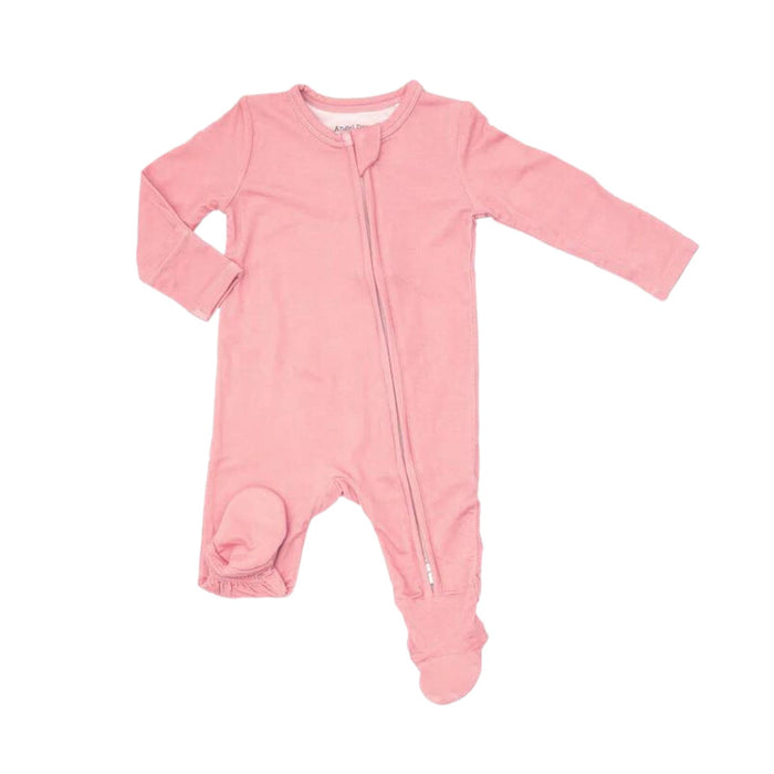 Bamboo 2 Way Ruffle Back Zipper Footie