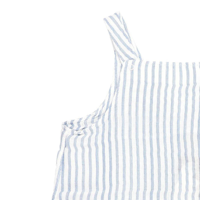 Muslin Overalls, Nautical Ticking Stripe - Blue