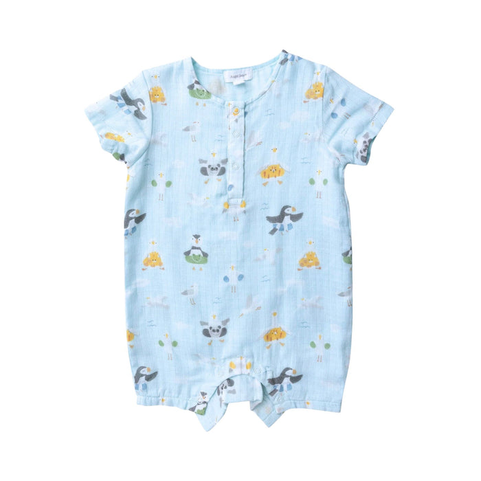 Muslin Henley Shortall, Blue Shorebirds