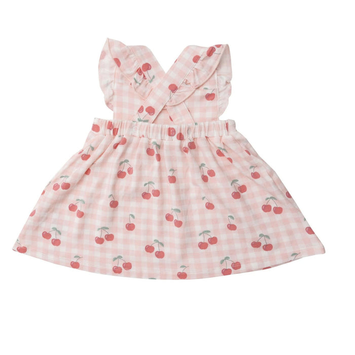 Bamboo Pinafore Top + Bloomer, Pink Cherry