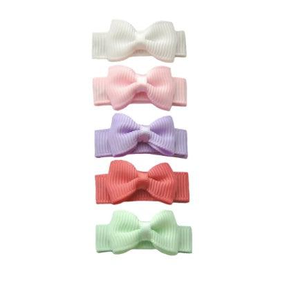 Baby Wisp Tuxedo Bows 5pk Snap Clip, Macaroon-Simply Green Baby