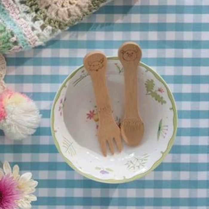 Kid's Bamboo Fork + Spoon Set