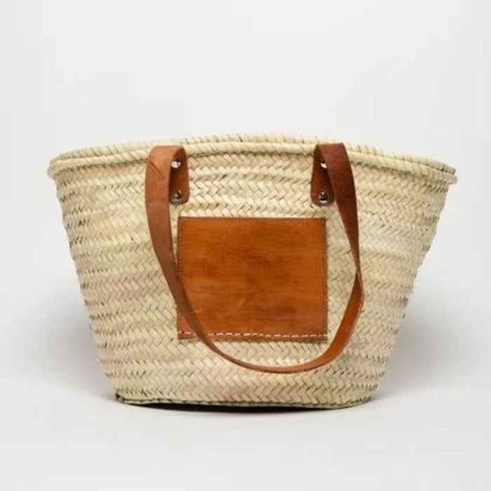 Straw Beach Bag with Pocket