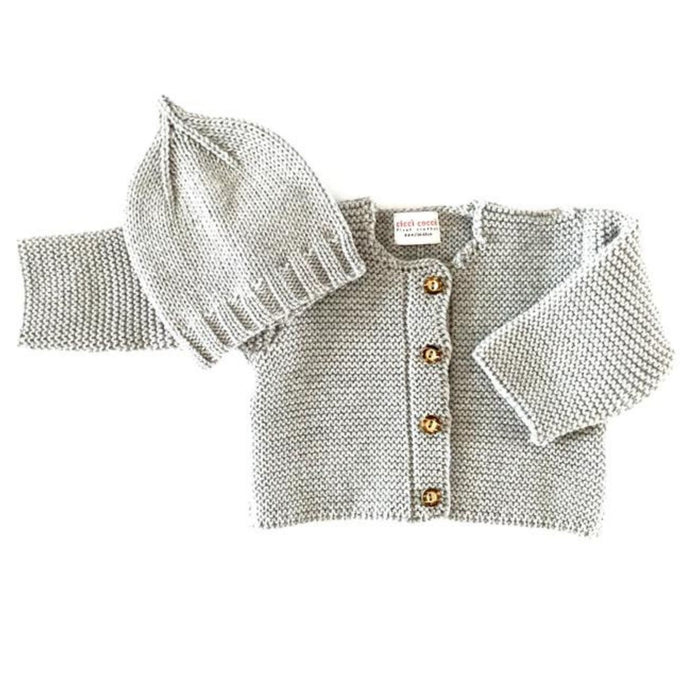 Merino Wool Newborn - Cardigan + Cap Set