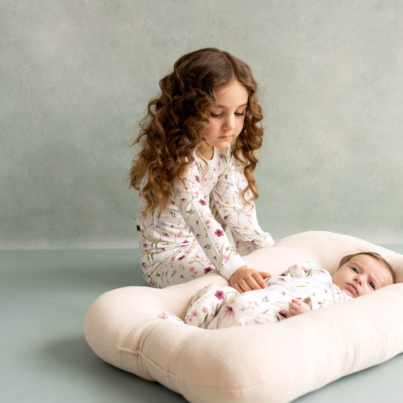 Modal Kid Pyjamas, Floral on Cream