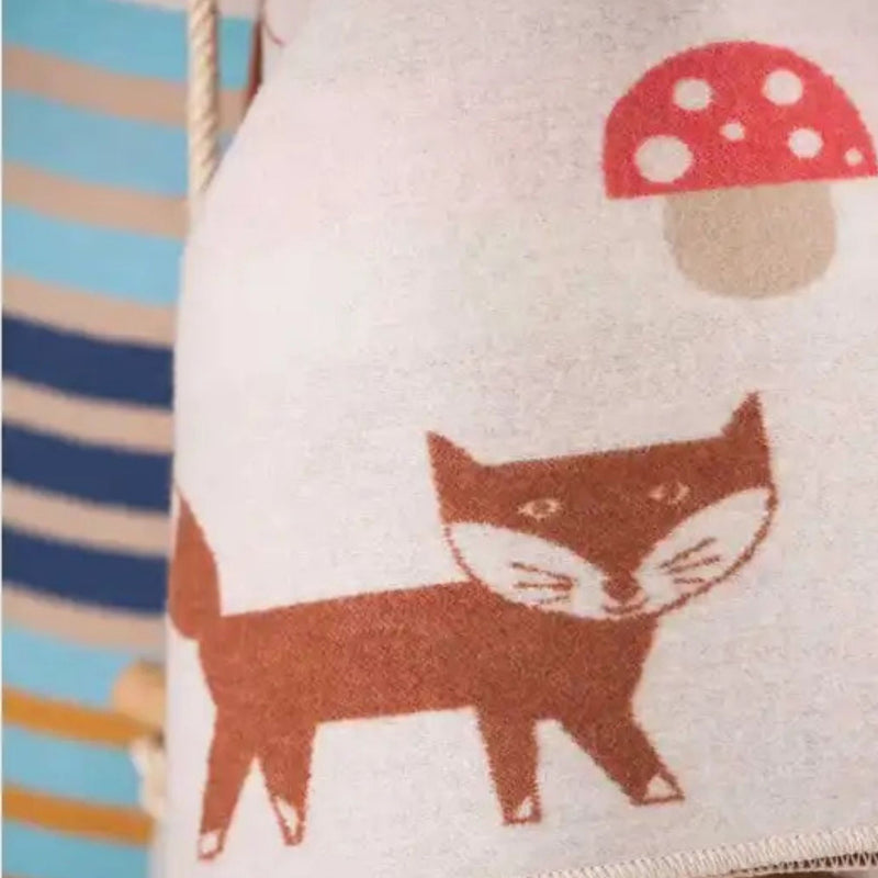 Juwel Baby Flannel Blanket - Fox and Mushroom