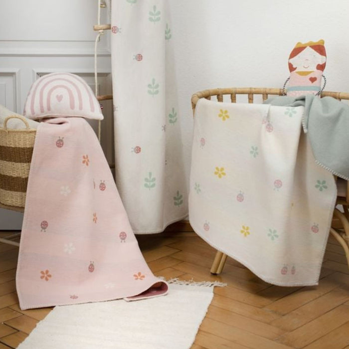 Lina Organic Flannel Blanket - Ladybugs