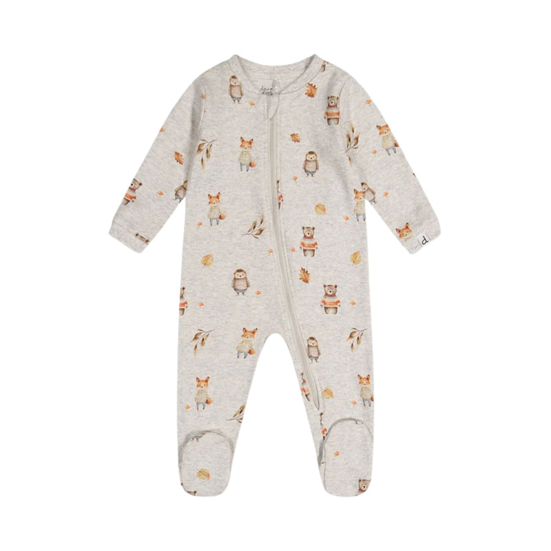 Baby Organic Cotton One Piece Pajama, Woodland Animal Print