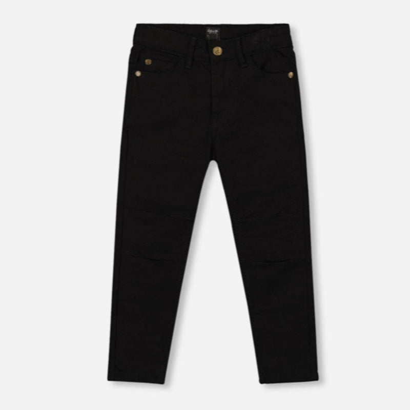 Printed Black Poplin Shirt, Bow Tie and Stretch Twill Pants