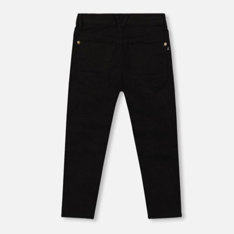 Printed Black Poplin Shirt, Bow Tie and Stretch Twill Pants