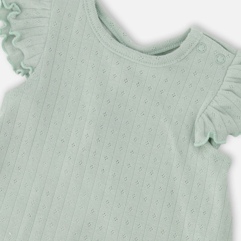 Organic Cotton Pointelle Top and Jersey Short Set, Leopard Jungle