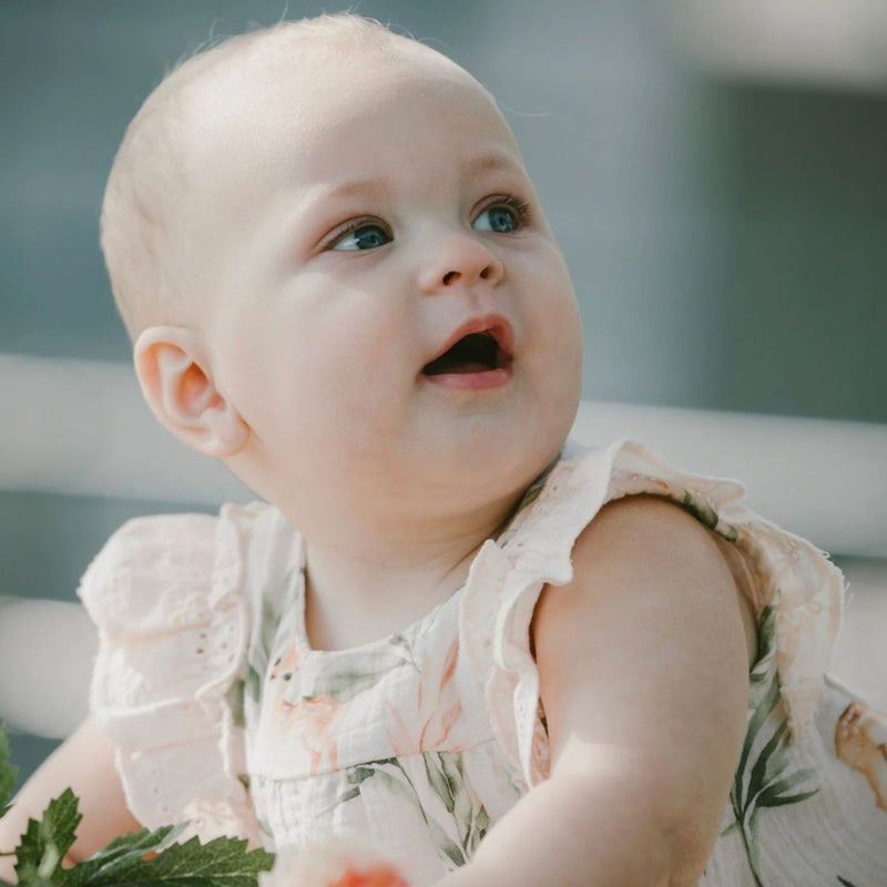 Organic Muslin Cotton Dress and Bloomer Set, Leopard Jungle