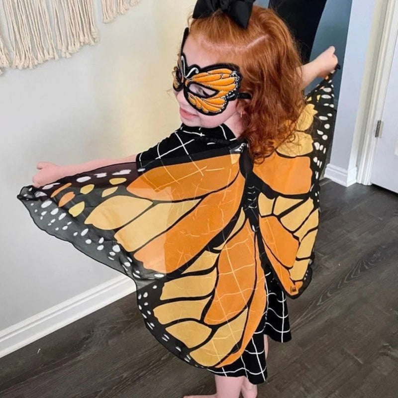 Orange Monarch Wings + Mask