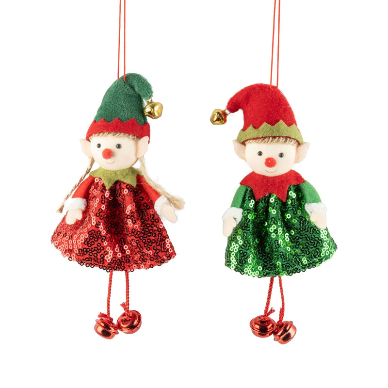 Felt Elves in Sequin Clothes Ornament