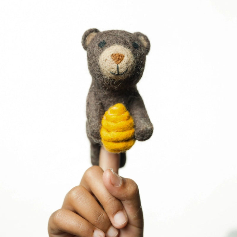 Felt Brown Bear Finger Puppet