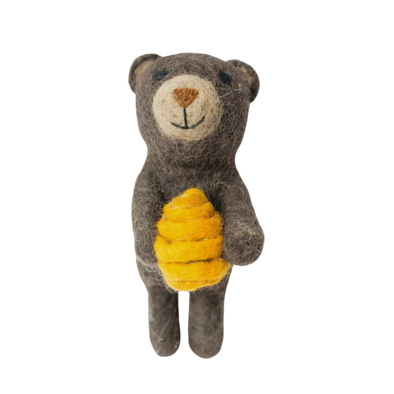 Felt Brown Bear Finger Puppet