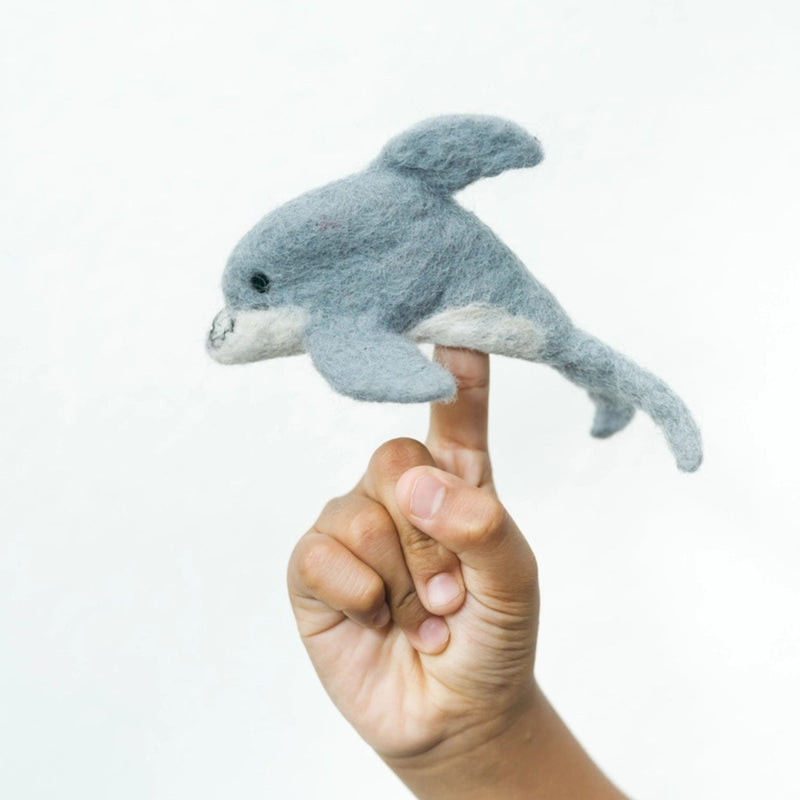 Felt Dolphin Finger Puppet